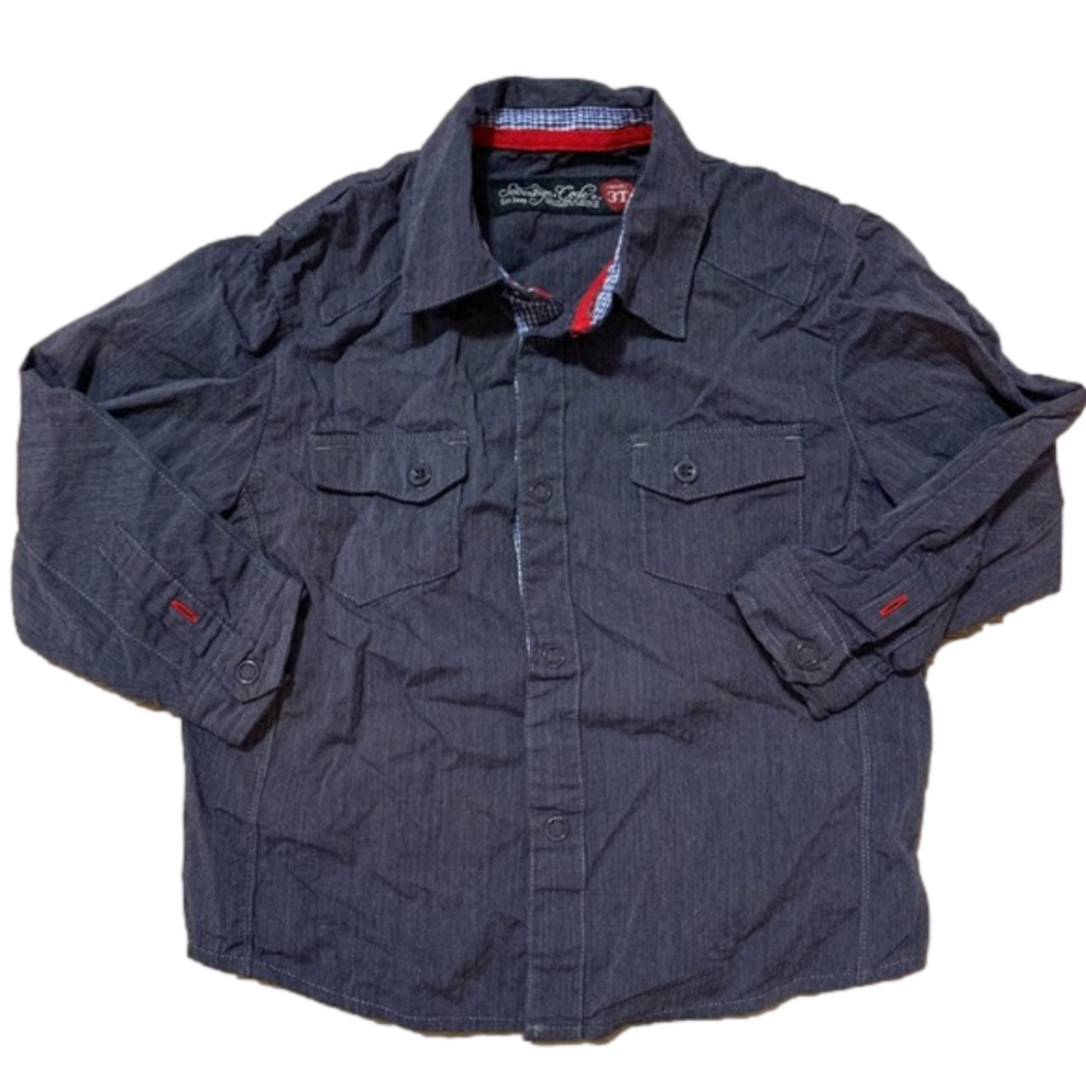 Sovereign Code Indigo Chambray Blue Long Sleeve Button Down Shirt Size 3T